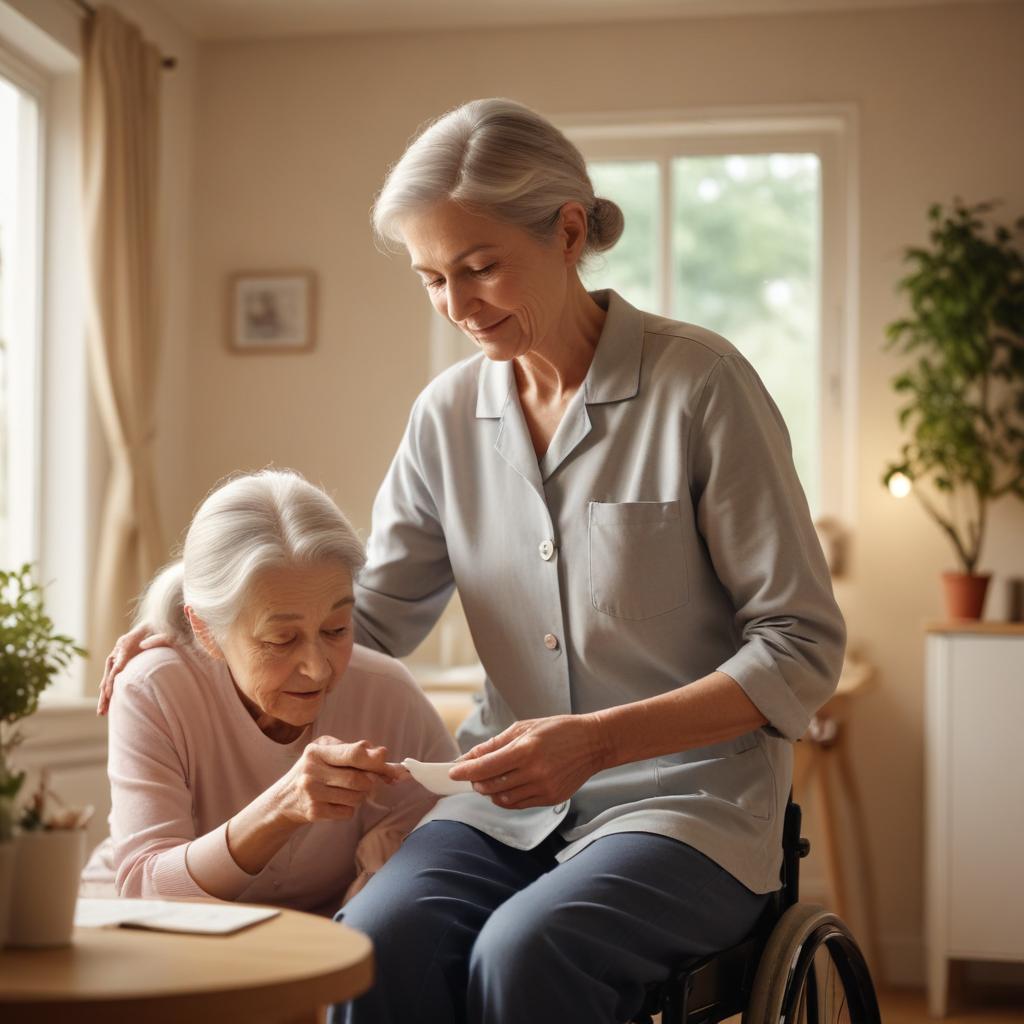Caregiver helping with daily living support to build confidence